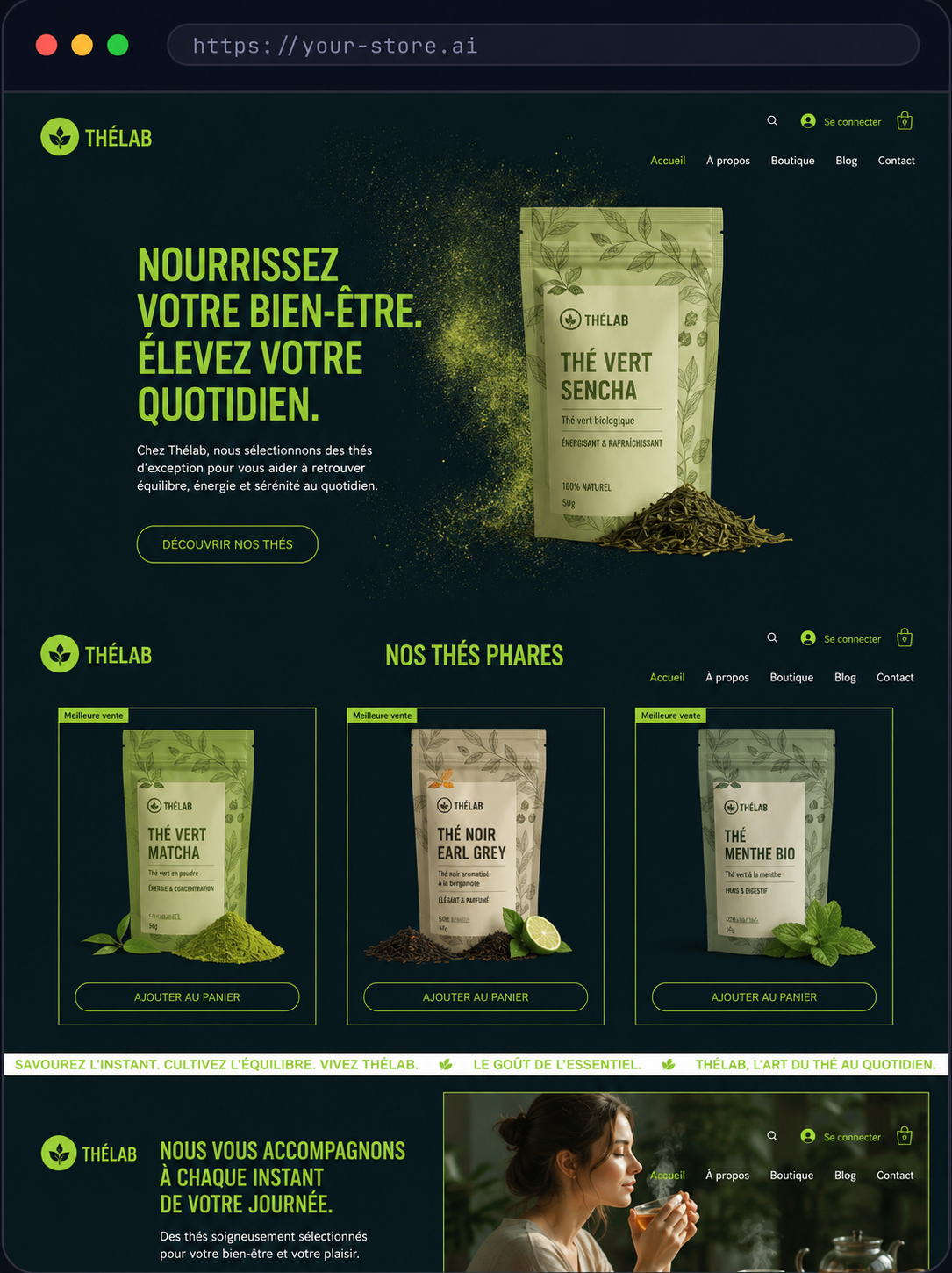 Boutique d'élève créée par l'IA — exemple 4